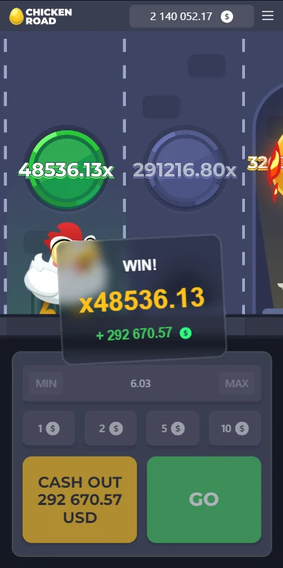 Ventana de ganancia del juego